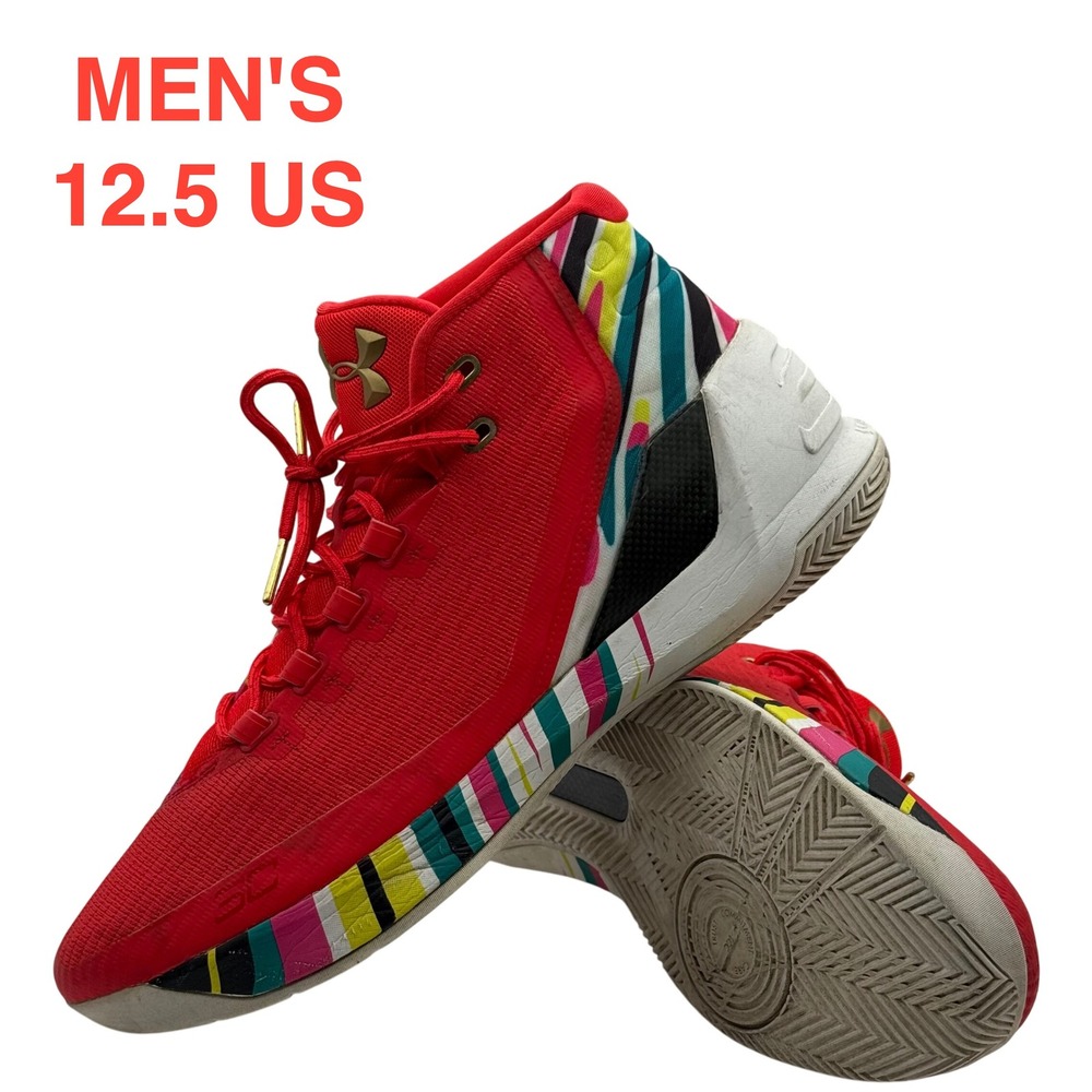 Under Armour Curry 3 Chinese New Year 1269279-984‎ Red Multi Men's 12.5 UA SC